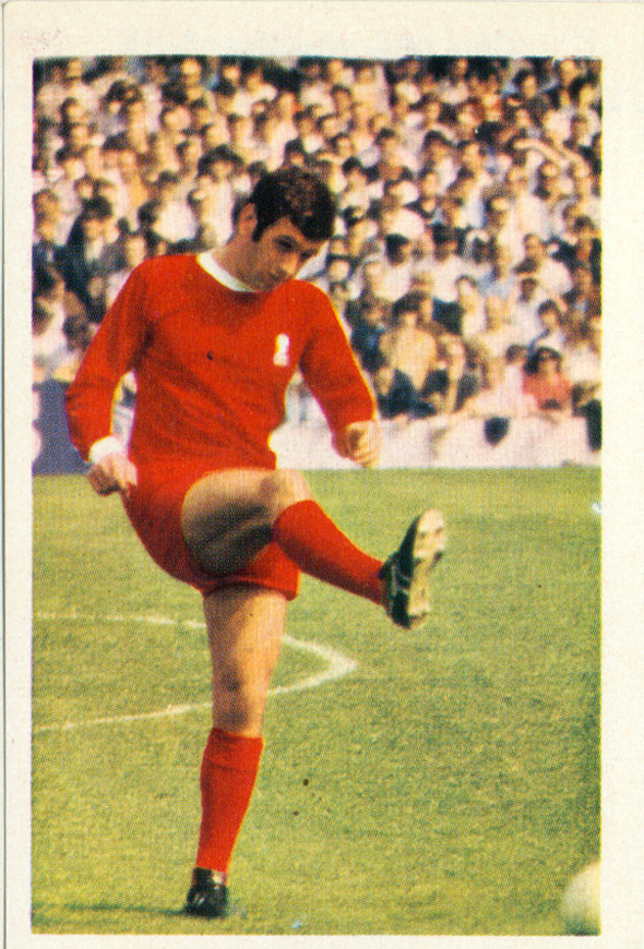 FOOTBALL ACTION CARD 3-D SUN 1972 IAN CALLAGHAN LIVERPOOL REDS SCOUSERS ANFIELD 